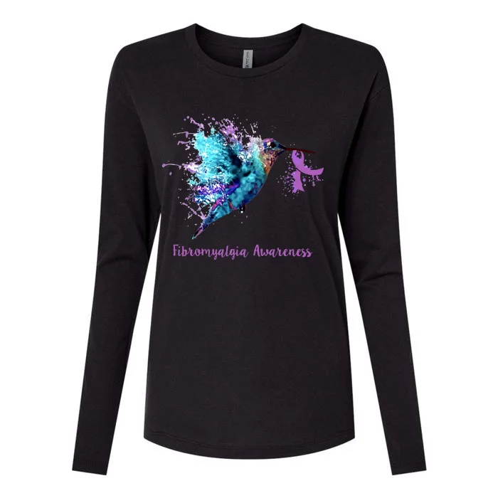 Fibromyalgia Awareness Bird Cancer Nurse Womens Cotton Relaxed Long Sleeve T-Shirt