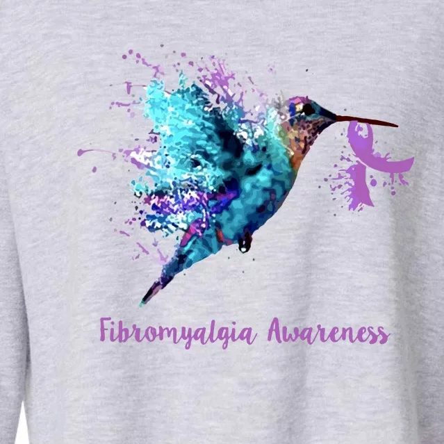 Fibromyalgia Awareness Bird Cancer Nurse Cropped Pullover Crew