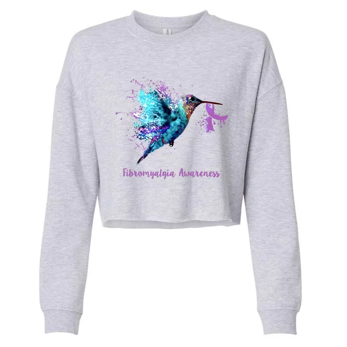 Fibromyalgia Awareness Bird Cancer Nurse Cropped Pullover Crew