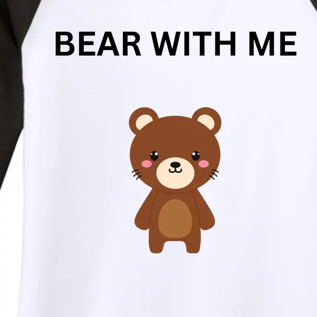 Front And Back Cute Bear With Me Bear Without Me Design Front & Back Women's Tri-Blend 3/4-Sleeve Raglan Shirt