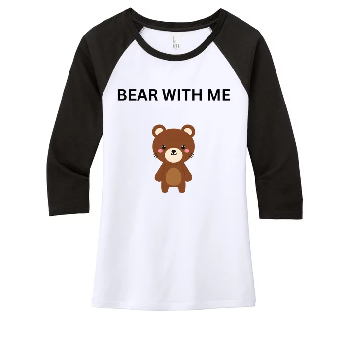 Front And Back Cute Bear With Me Bear Without Me Design Front & Back Women's Tri-Blend 3/4-Sleeve Raglan Shirt