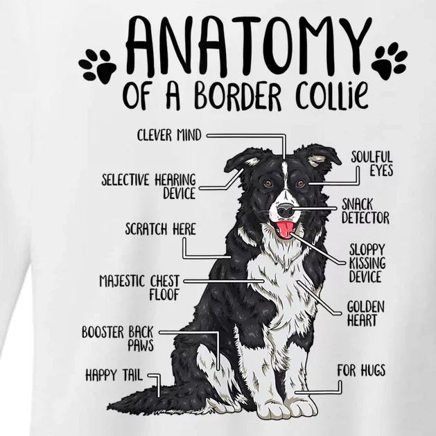 Funny Anatomy Border Collie Dog Lover Gift Womens CVC Long Sleeve Shirt