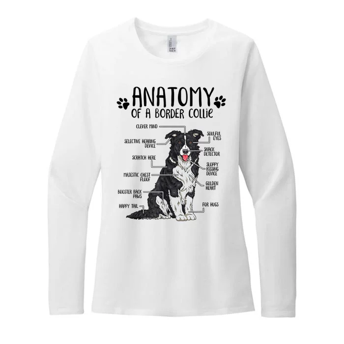 Funny Anatomy Border Collie Dog Lover Gift Womens CVC Long Sleeve Shirt