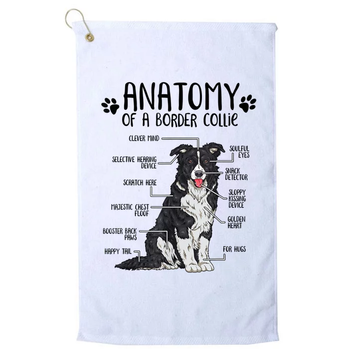 Funny Anatomy Border Collie Dog Lover Gift Platinum Collection Golf Towel