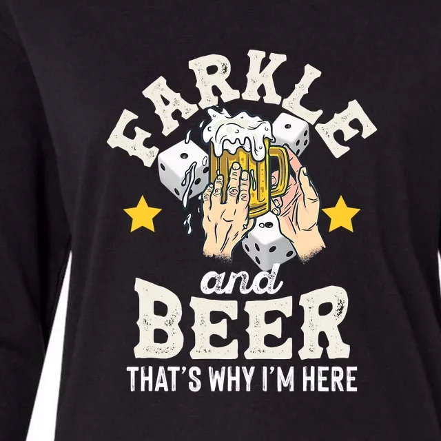 Farkle And Beer That's Why I'm Here Father's Day Farkle Womens Cotton Relaxed Long Sleeve T-Shirt