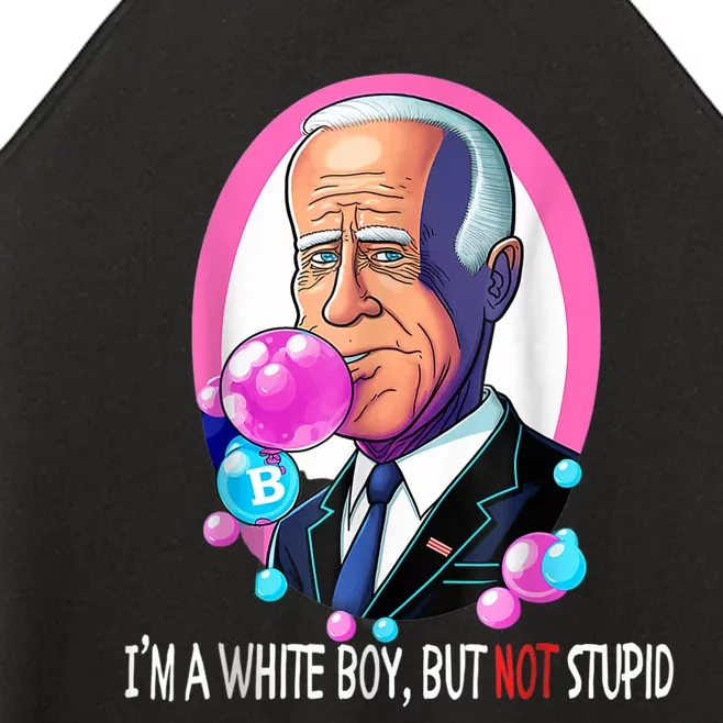 Funny Anti Biden I'm A White Boy But Not Stupid Women’s Perfect Tri Rocker Tank