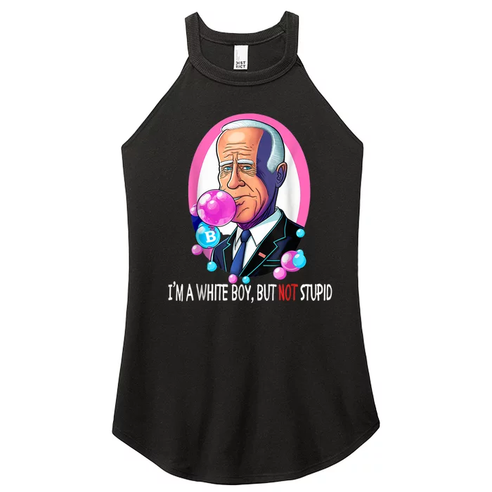 Funny Anti Biden I'm A White Boy But Not Stupid Women’s Perfect Tri Rocker Tank