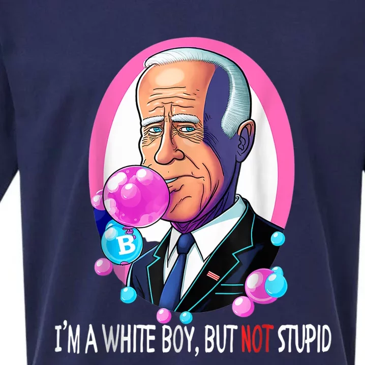 Funny Anti Biden I'm A White Boy But Not Stupid Sueded Cloud Jersey T-Shirt