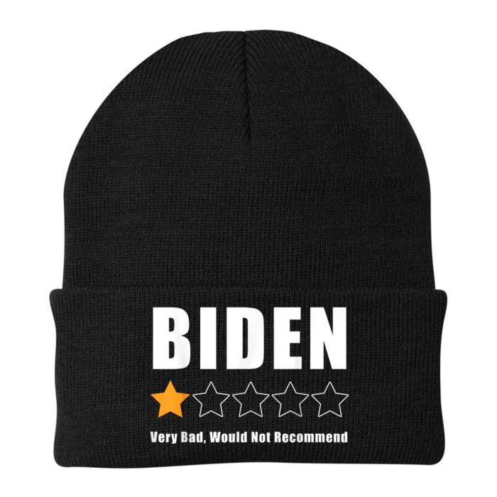 Funny Anti Biden Pro Trump 1 Star Rating Election Vote 2024 Knit Cap Winter Beanie