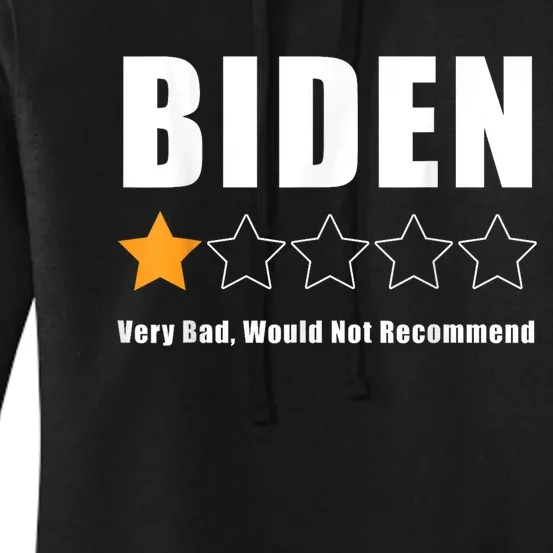 Funny Anti Biden Pro Trump 1 Star Rating Election Vote 2024 Women's Pullover Hoodie