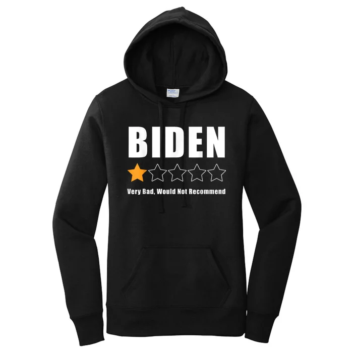 Funny Anti Biden Pro Trump 1 Star Rating Election Vote 2024 Women's Pullover Hoodie