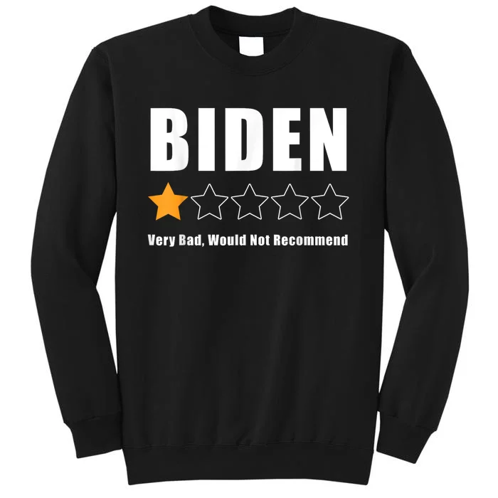 Funny Anti Biden Pro Trump 1 Star Rating Election Vote 2024 Tall Sweatshirt