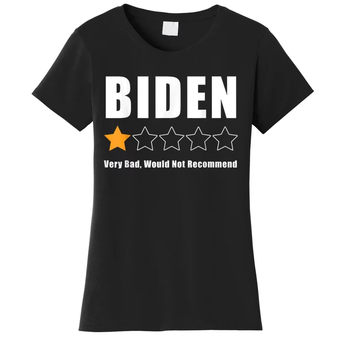 Funny Anti Biden Pro Trump 1 Star Rating Election Vote 2024 Women's T-Shirt