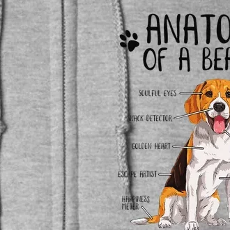 Funny Anatomy Beagle Dog Owner Pet Lover Full Zip Hoodie