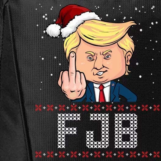 FJB Anti Biden Trump Flicking Off Ugly Christmas City Backpack