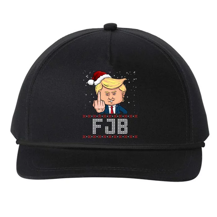 FJB Anti Biden Trump Flicking Off Ugly Christmas Snapback Five-Panel Rope Hat