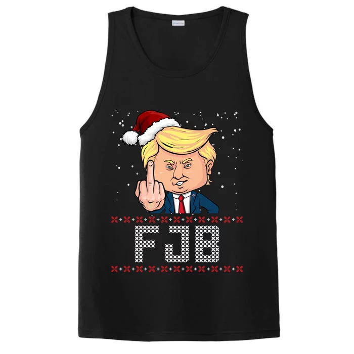 FJB Anti Biden Trump Flicking Off Ugly Christmas Performance Tank