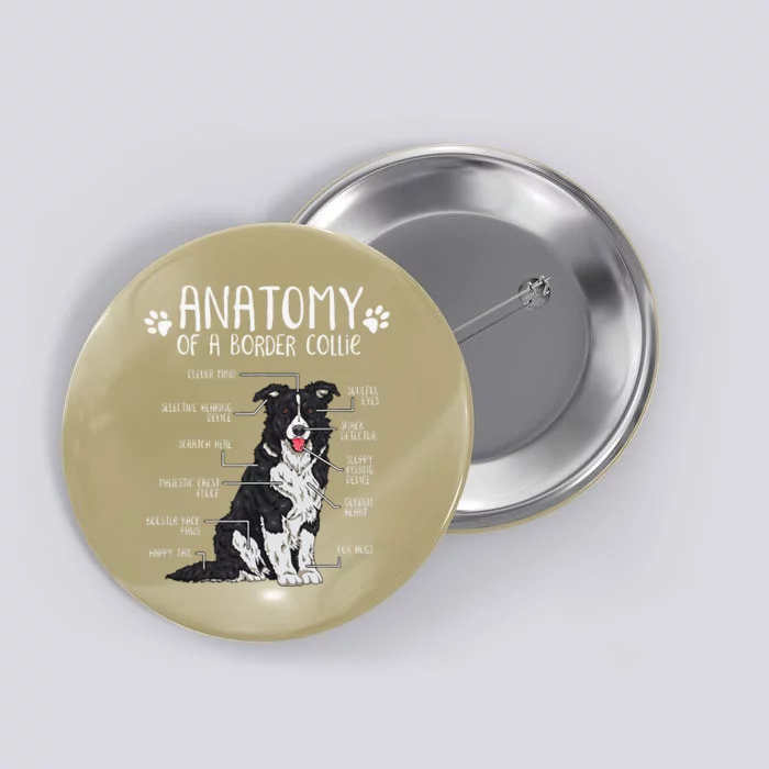 Funny Anatomy Border Collie Dog Lover Button