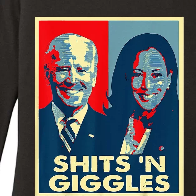 Funny Anti Biden Harris Shits N Giggles Political Womens CVC Long Sleeve Shirt