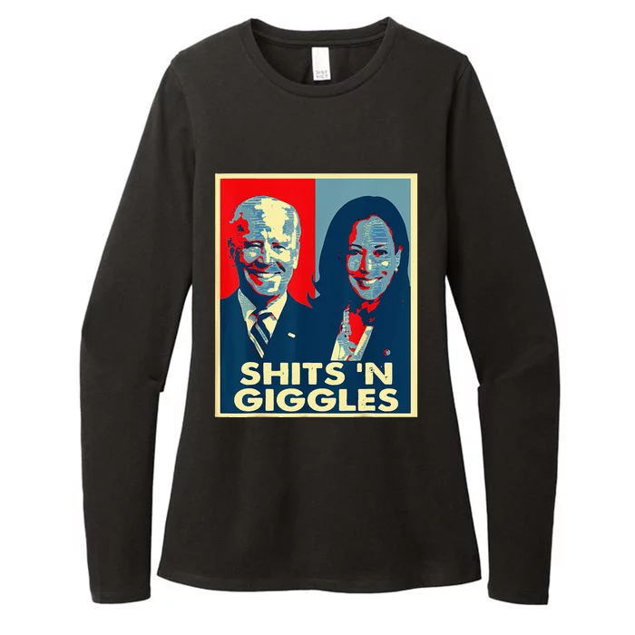 Funny Anti Biden Harris Shits N Giggles Political Womens CVC Long Sleeve Shirt