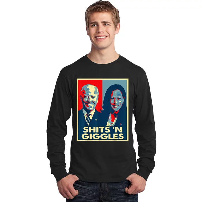 Funny Anti Biden Harris Shits N Giggles Political Tall Long Sleeve T-Shirt