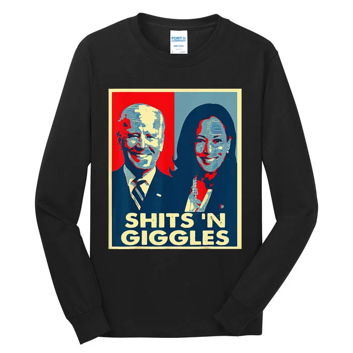 Funny Anti Biden Harris Shits N Giggles Political Tall Long Sleeve T-Shirt