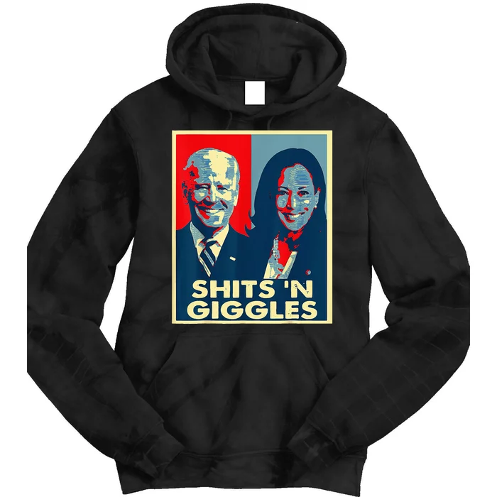 Funny Anti Biden Harris Shits N Giggles Political Tie Dye Hoodie