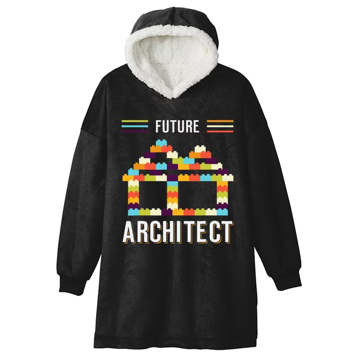 Future Architect Building Blocks Brick Gift for Cute Hooded Wearable Blanket