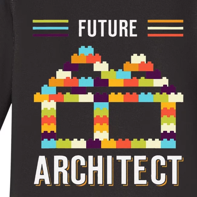 Future Architect Building Blocks Brick Gift for Cute Baby Long Sleeve Bodysuit