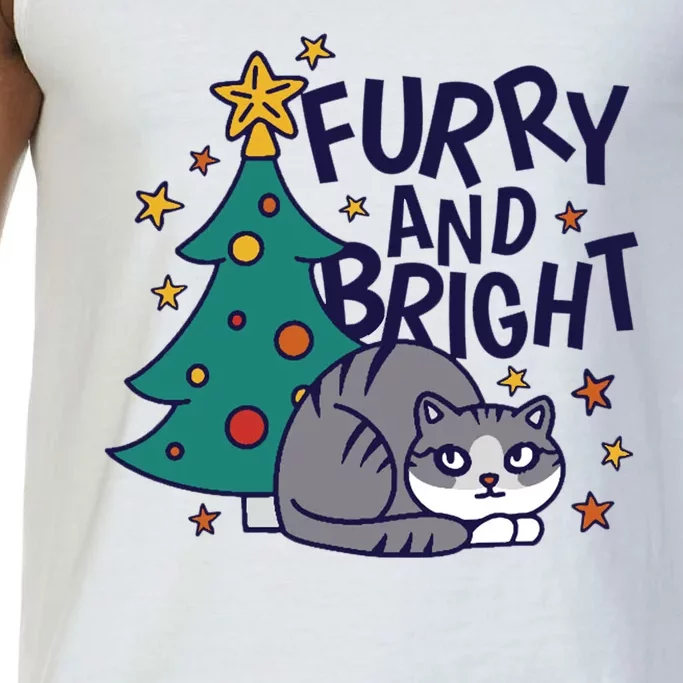 Furry And Bright Funny Cute Christmas Cat Comfort Colors® Tank Top