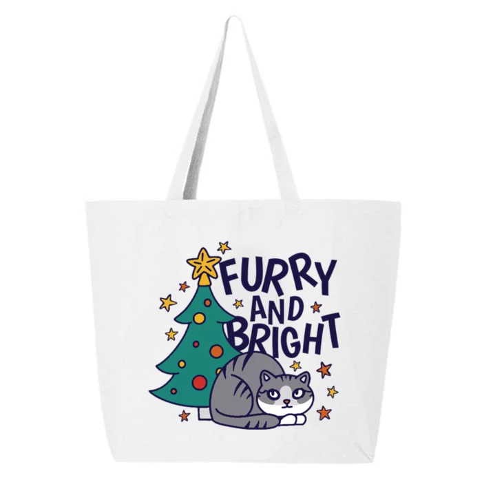 Furry And Bright Funny Cute Christmas Cat 25L Jumbo Tote