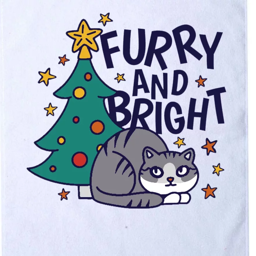 Furry And Bright Funny Cute Christmas Cat Platinum Collection Golf Towel