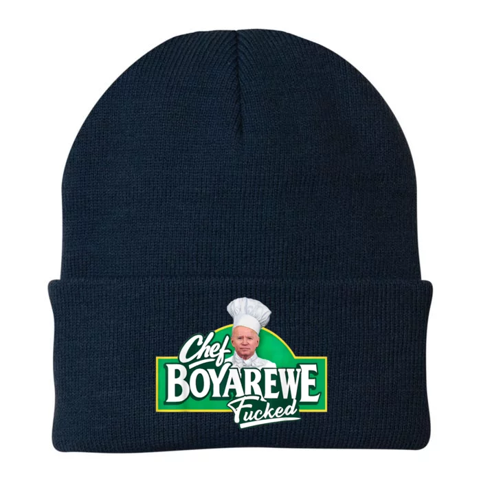 Funny Anti Biden Shirt Chef Boyarewe Fucked Gift Chef BOYAREWE Fucked Knit Cap Winter Beanie