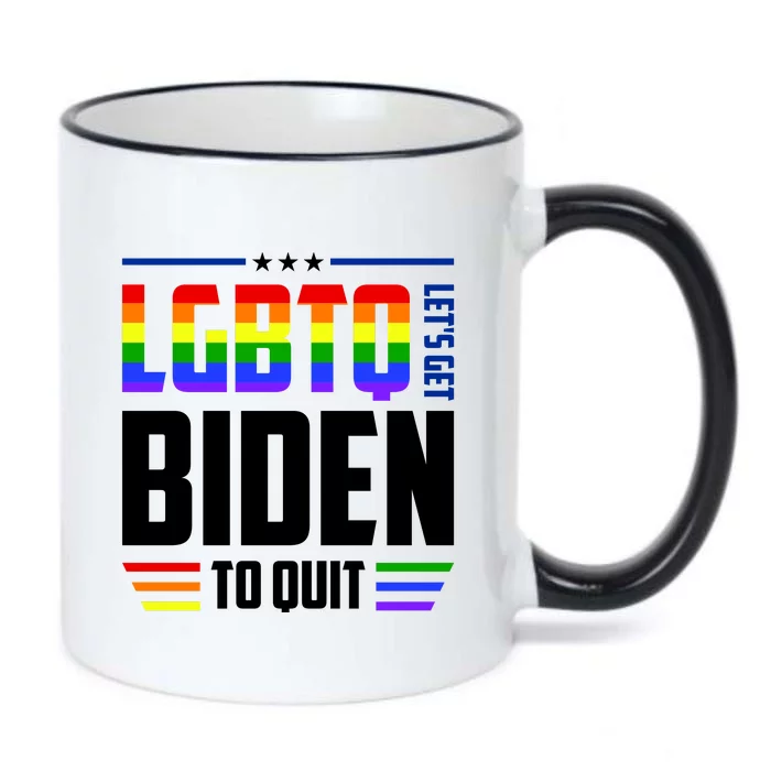 Funny Anti Biden LGBTQ Lets Get Biden To Quit Black Color Changing Mug