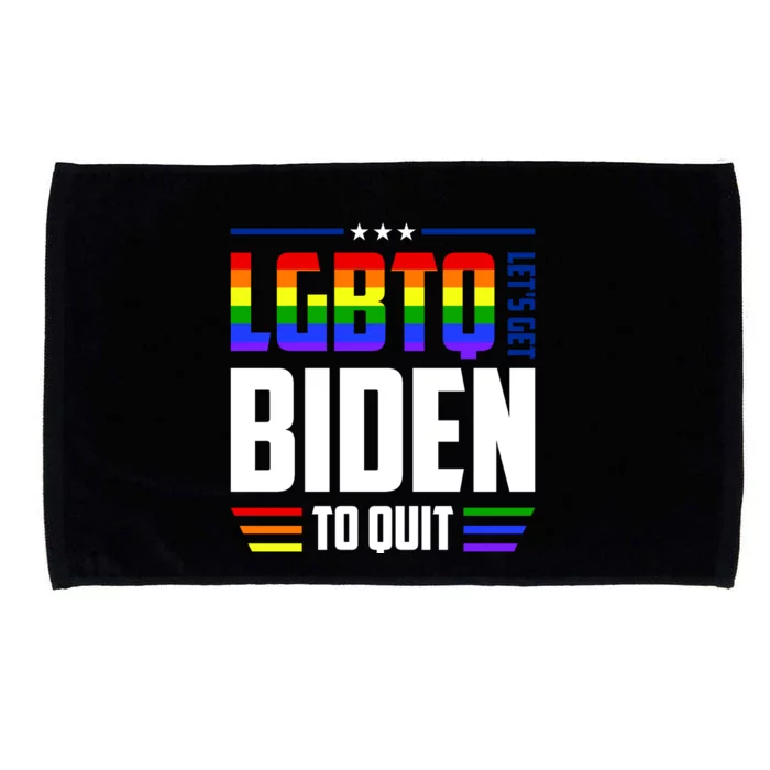 Funny Anti Biden LGBTQ Lets Get Biden To Quit Microfiber Hand Towel