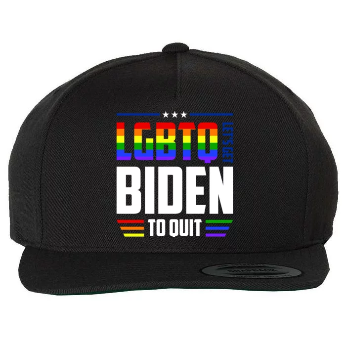 Funny Anti Biden LGBTQ Lets Get Biden To Quit Wool Snapback Cap