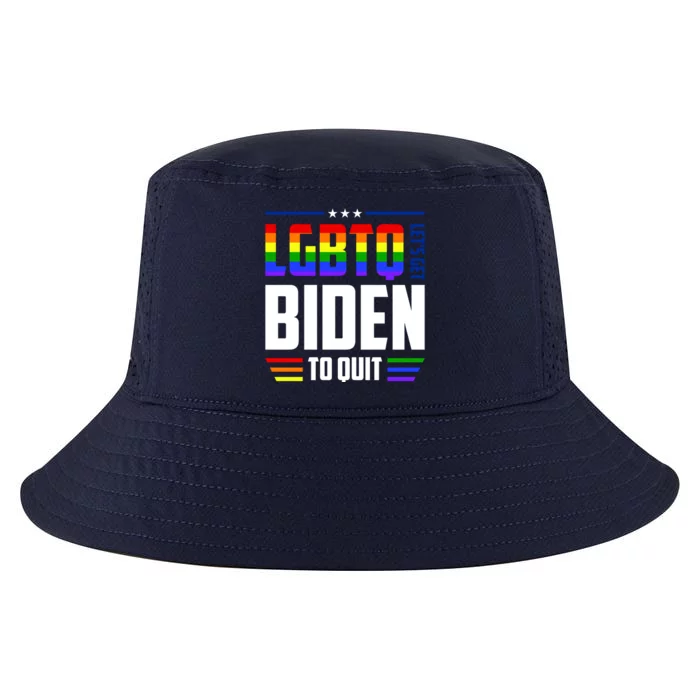 Funny Anti Biden LGBTQ Lets Get Biden To Quit Cool Comfort Performance Bucket Hat