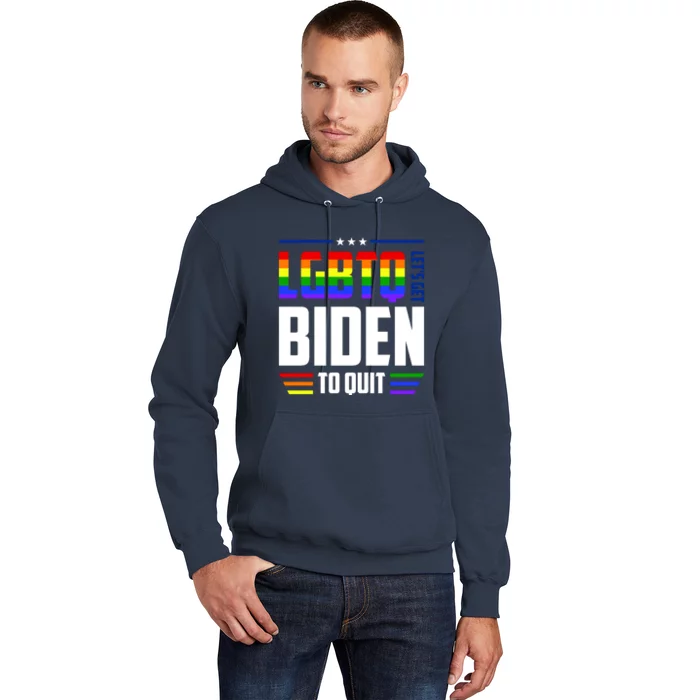 Funny Anti Biden LGBTQ Lets Get Biden To Quit Hoodie