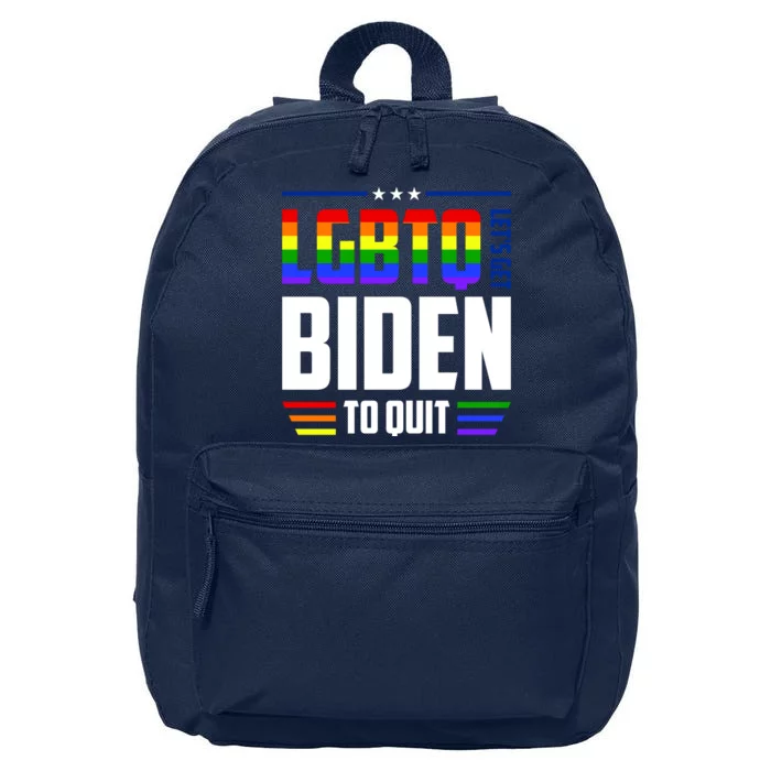 Funny Anti Biden LGBTQ Lets Get Biden To Quit 16 in Basic Backpack