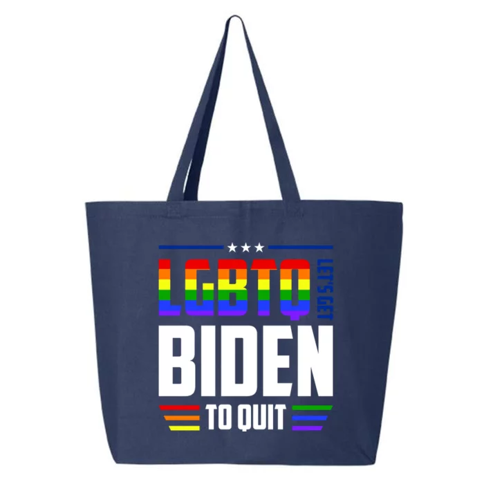 Funny Anti Biden LGBTQ Lets Get Biden To Quit 25L Jumbo Tote