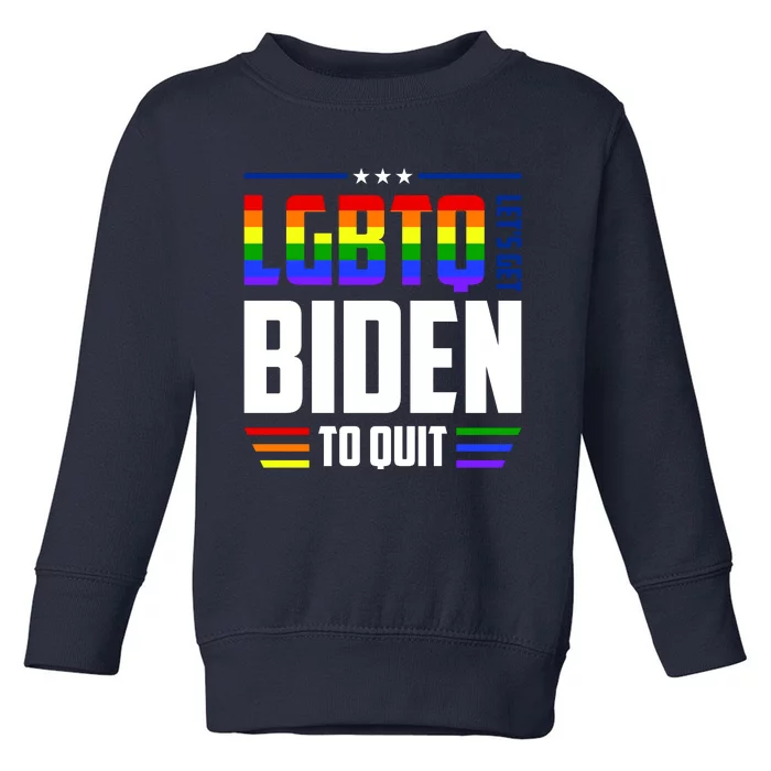 Funny Anti Biden LGBTQ Lets Get Biden To Quit Toddler Sweatshirt