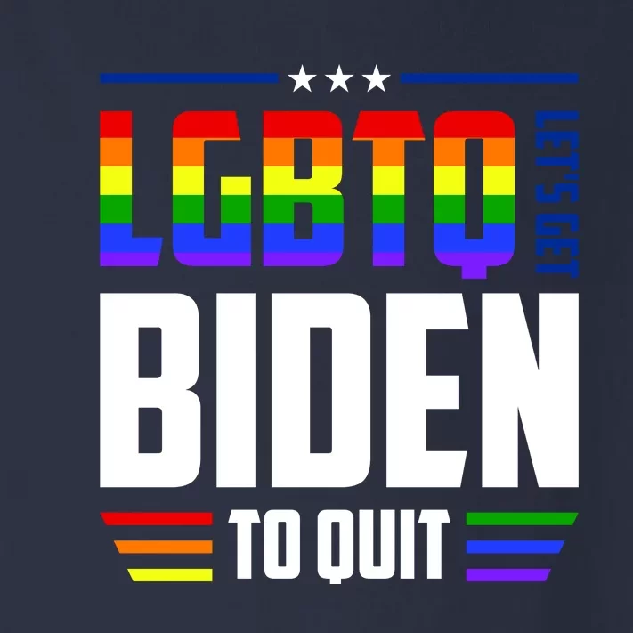 Funny Anti Biden LGBTQ Lets Get Biden To Quit Toddler Long Sleeve Shirt