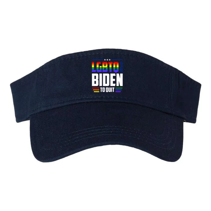 Funny Anti Biden LGBTQ Lets Get Biden To Quit Valucap Bio-Washed Visor