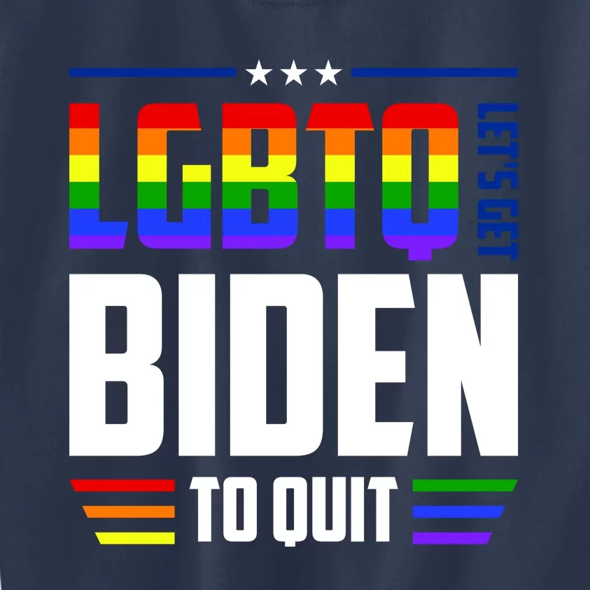 Funny Anti Biden LGBTQ Lets Get Biden To Quit Kids Sweatshirt