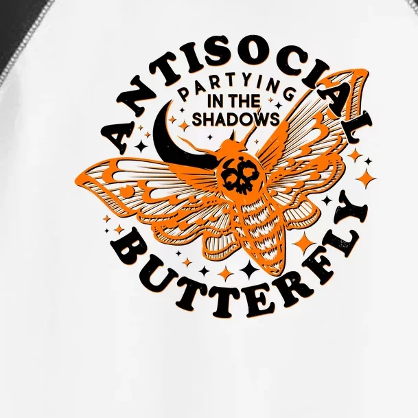 Funny Antisocial Butterfly Moth Partying In The Shadows Toddler Fine Jersey T-Shirt