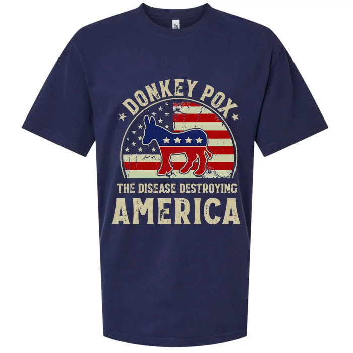 Funny Anti Biden Donkey Pox The Disease Destroying America Sueded Cloud Jersey T-Shirt