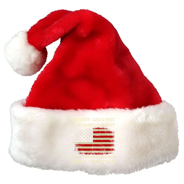 Funny Anti Biden BidenS Greatest Accomplishment Is Premium Christmas Santa Hat