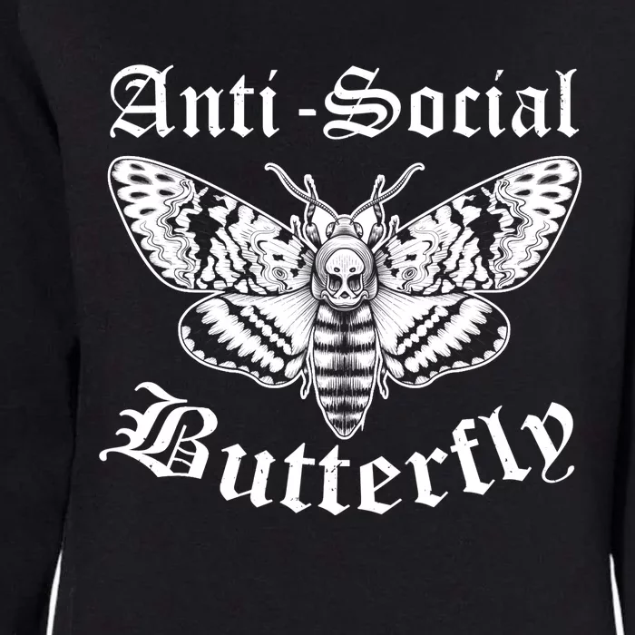 Funny Antisocial Butterfly Design, Introvert Humor Womens California Wash Sweatshirt