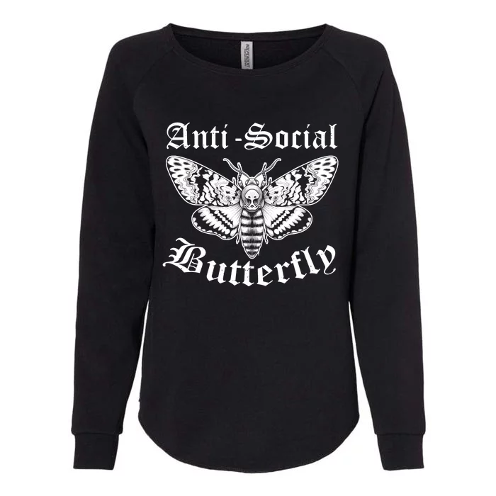 Funny Antisocial Butterfly Design, Introvert Humor Womens California Wash Sweatshirt