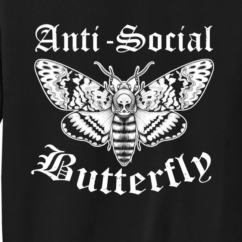 Funny Antisocial Butterfly Design, Introvert Humor Tall Sweatshirt